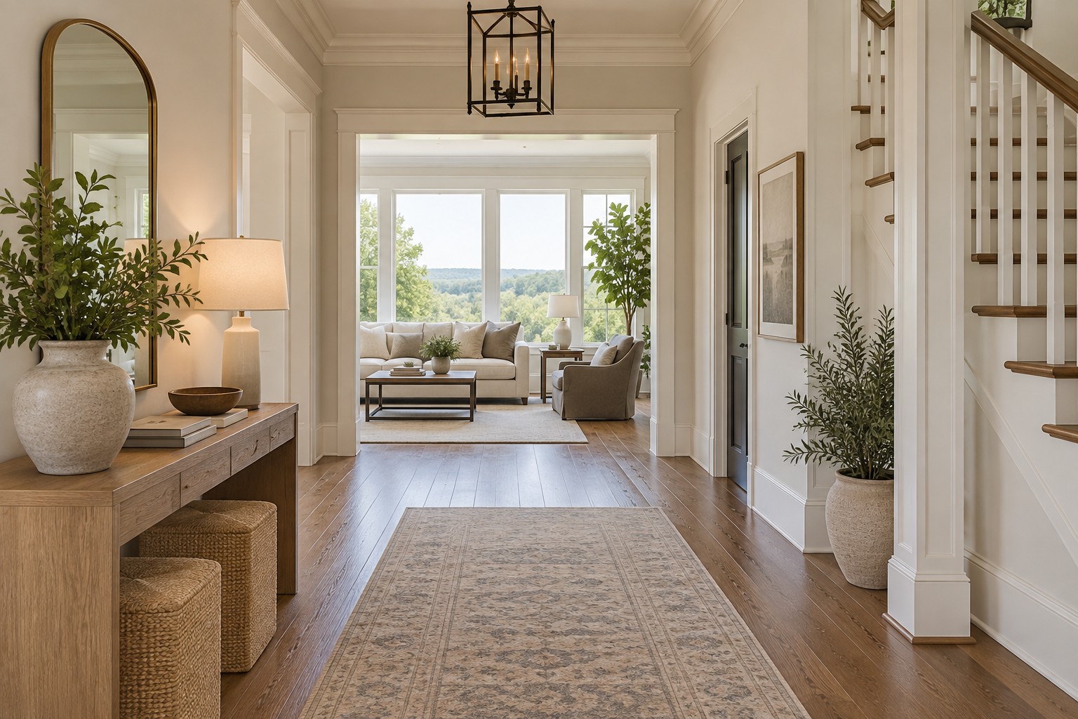A bright Charlotte North Carolina home interior, illustrative